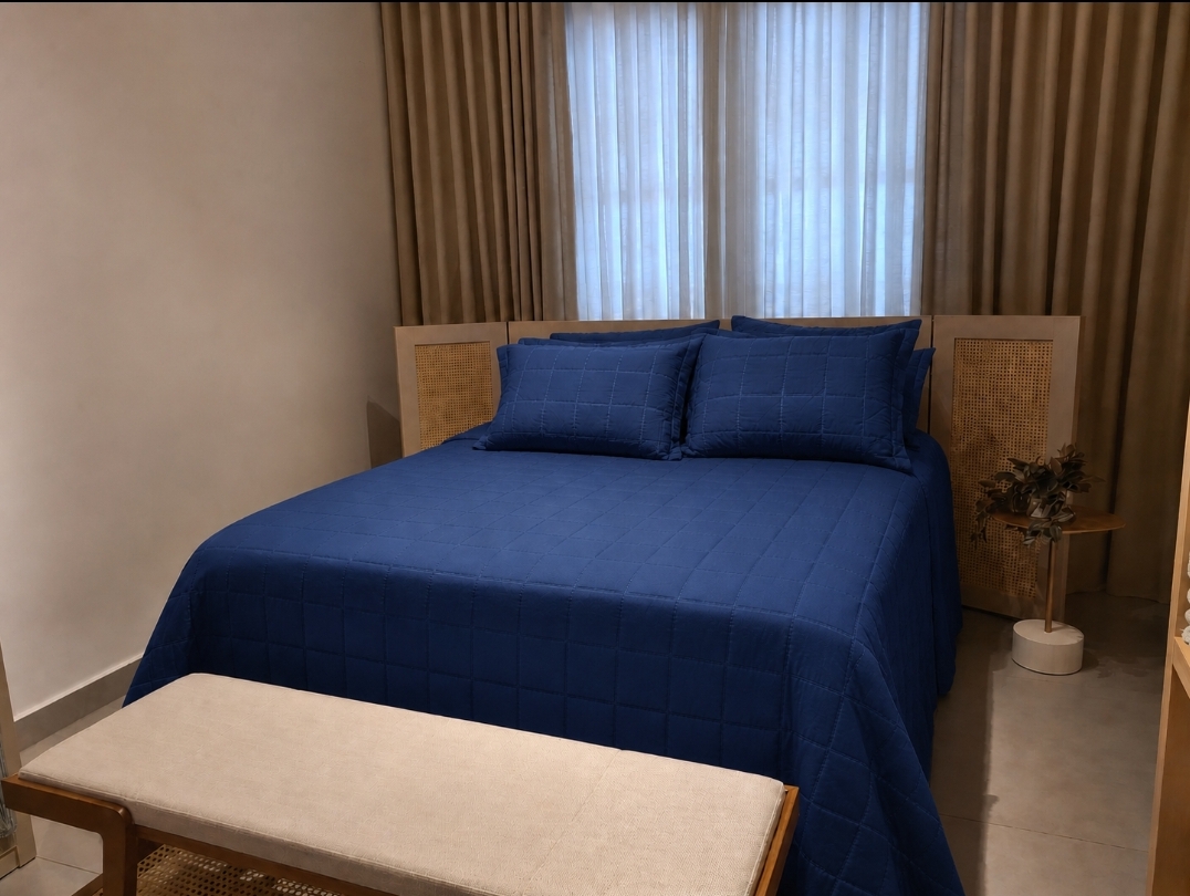 Cobre Leito Sofistic Lynel king Azul Indigo Glasgow
