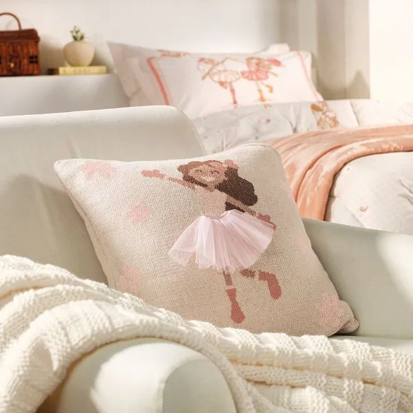 Almofada Infantil quadrada 100% algodão de tricô Daisy