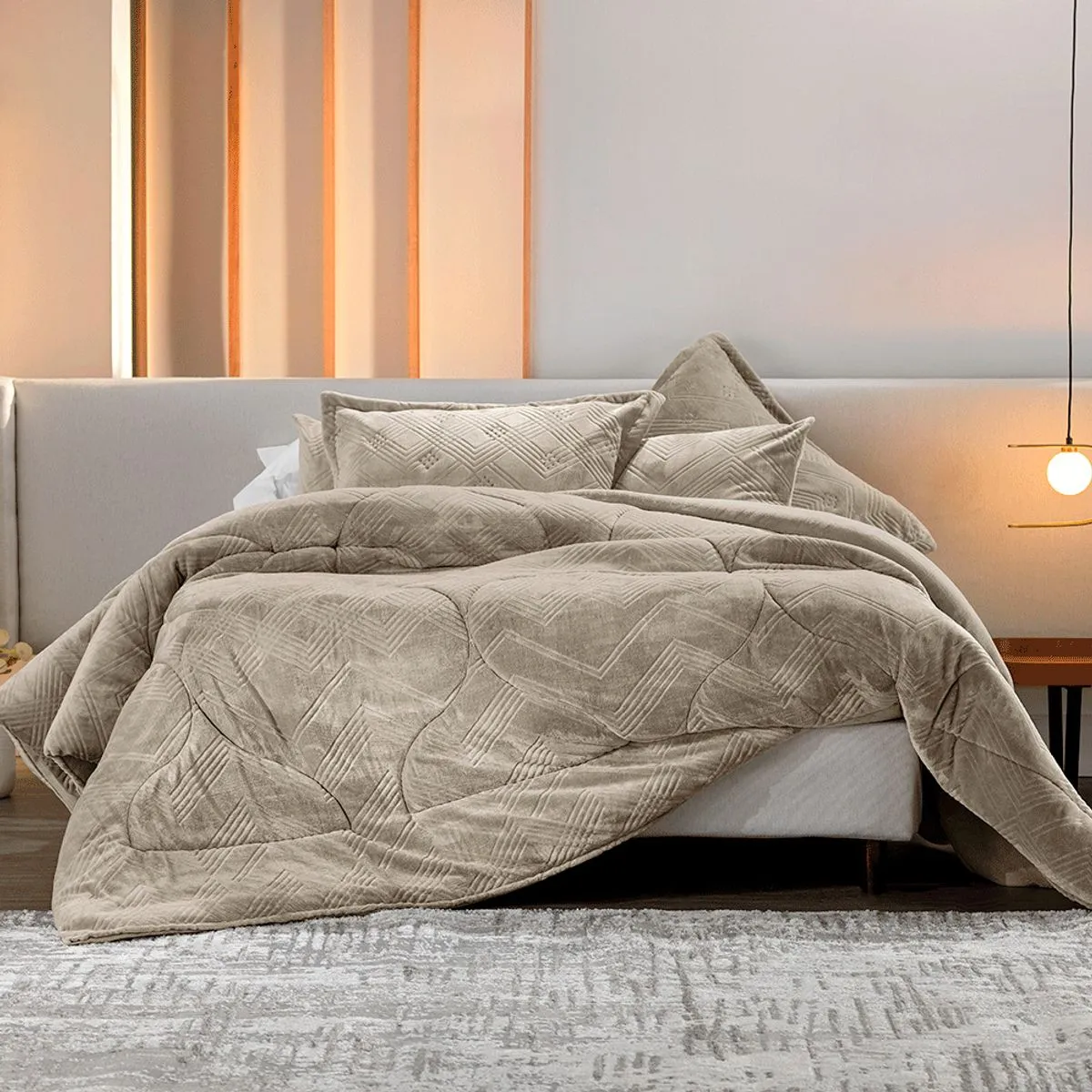 Edredom Casal Altenburg Blend Elegance Wall Street Cinza